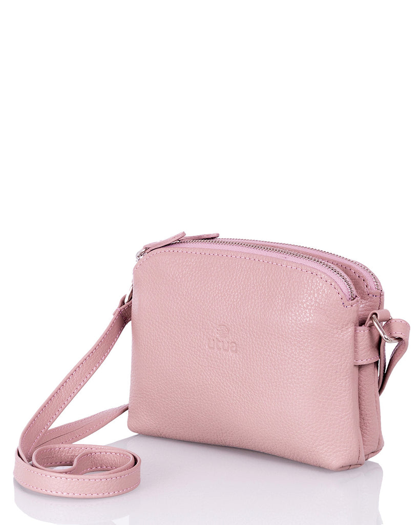 Quality old rose colored leather small bag Utua Lysti